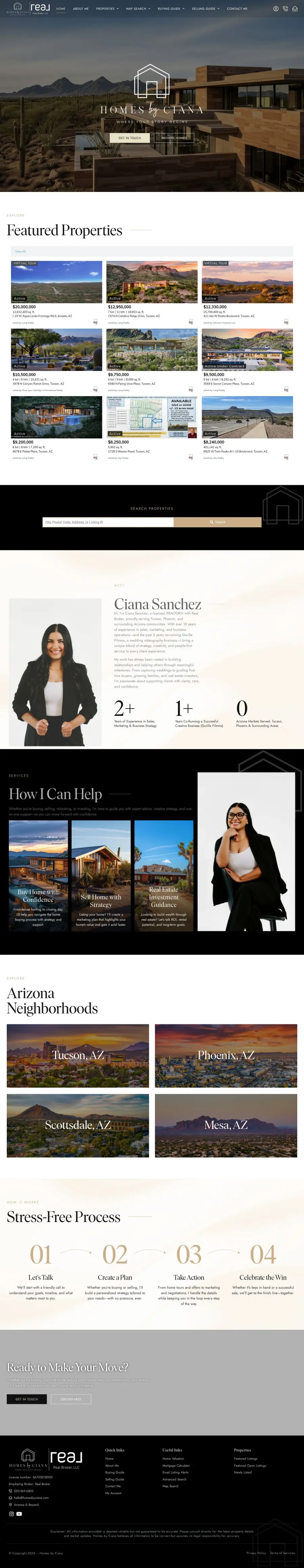 Homes by Ciana website